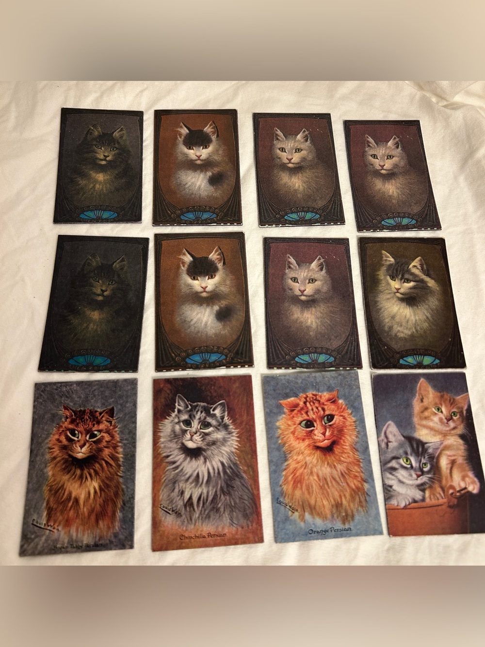 90s Vintage 1990s Louis Wain Refrigerator Magnets Persian Cat Ephemera Lot of 12
